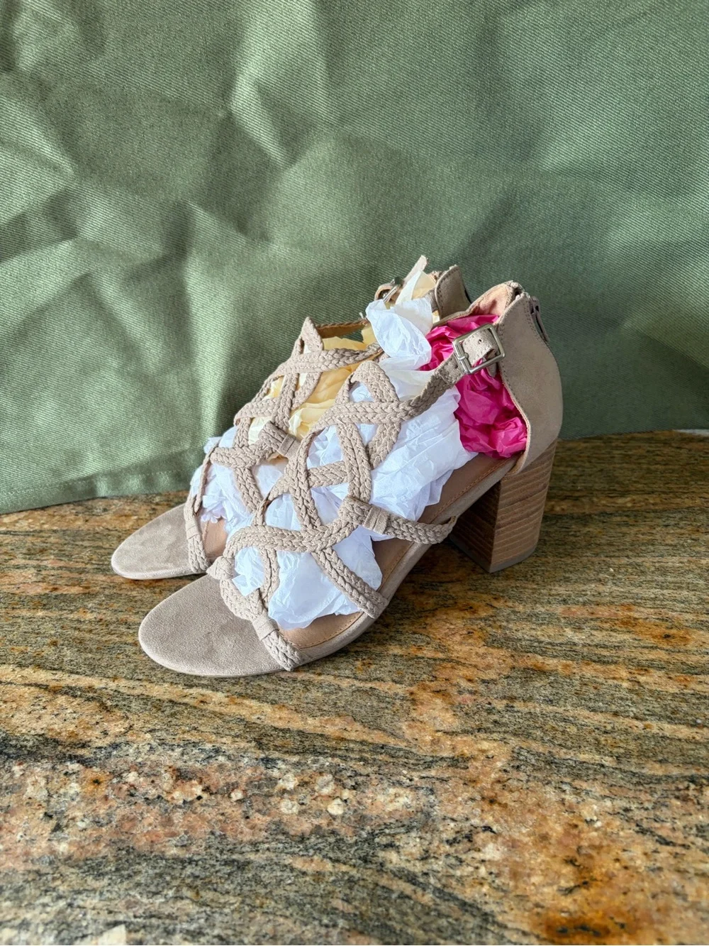 Report Strappy Block Heel Sandals - Taupe Women’s Size 9